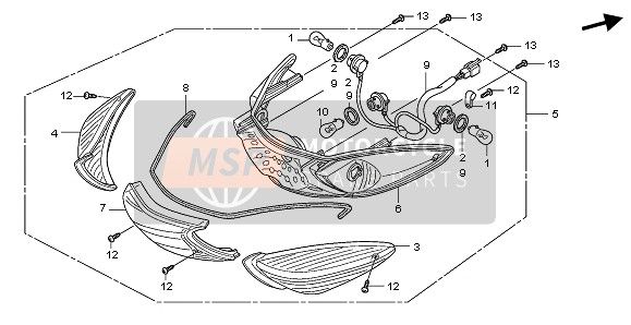 Honda SH150R 2008 REAR COMBINATION LIGHT for a 2008 Honda SH150R